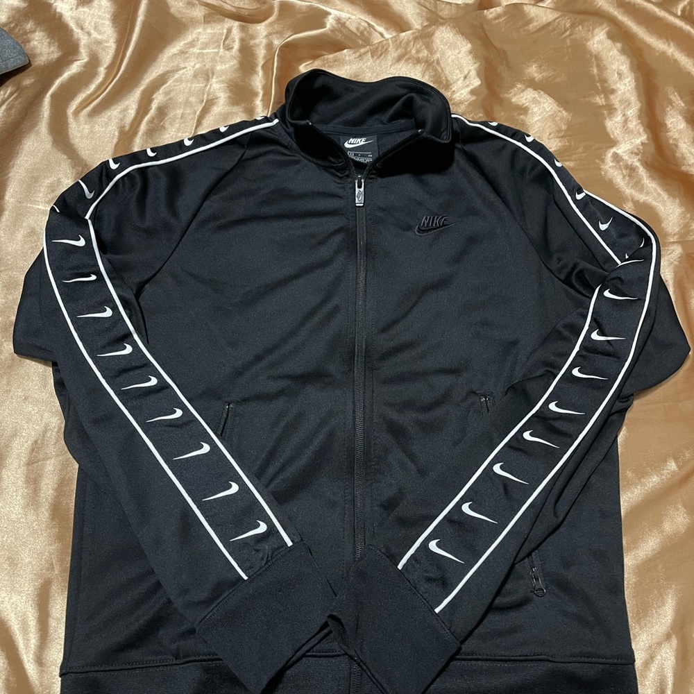 Nike Black Track Jacket with White Accents